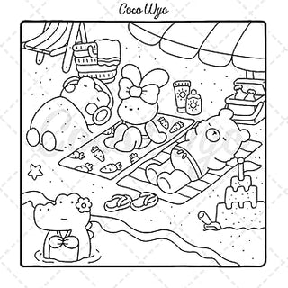 cozy friends colouring book