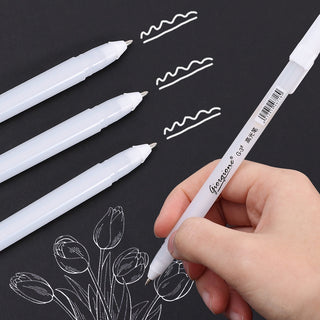 touchcool 0.8mm white gel pens